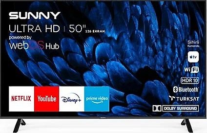Sunny SN50FMN252 4K Ultra HD 50" 127 Ekran Uydu Alıcılı webOS Smart LED TV